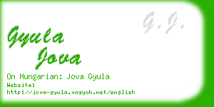 gyula jova business card
